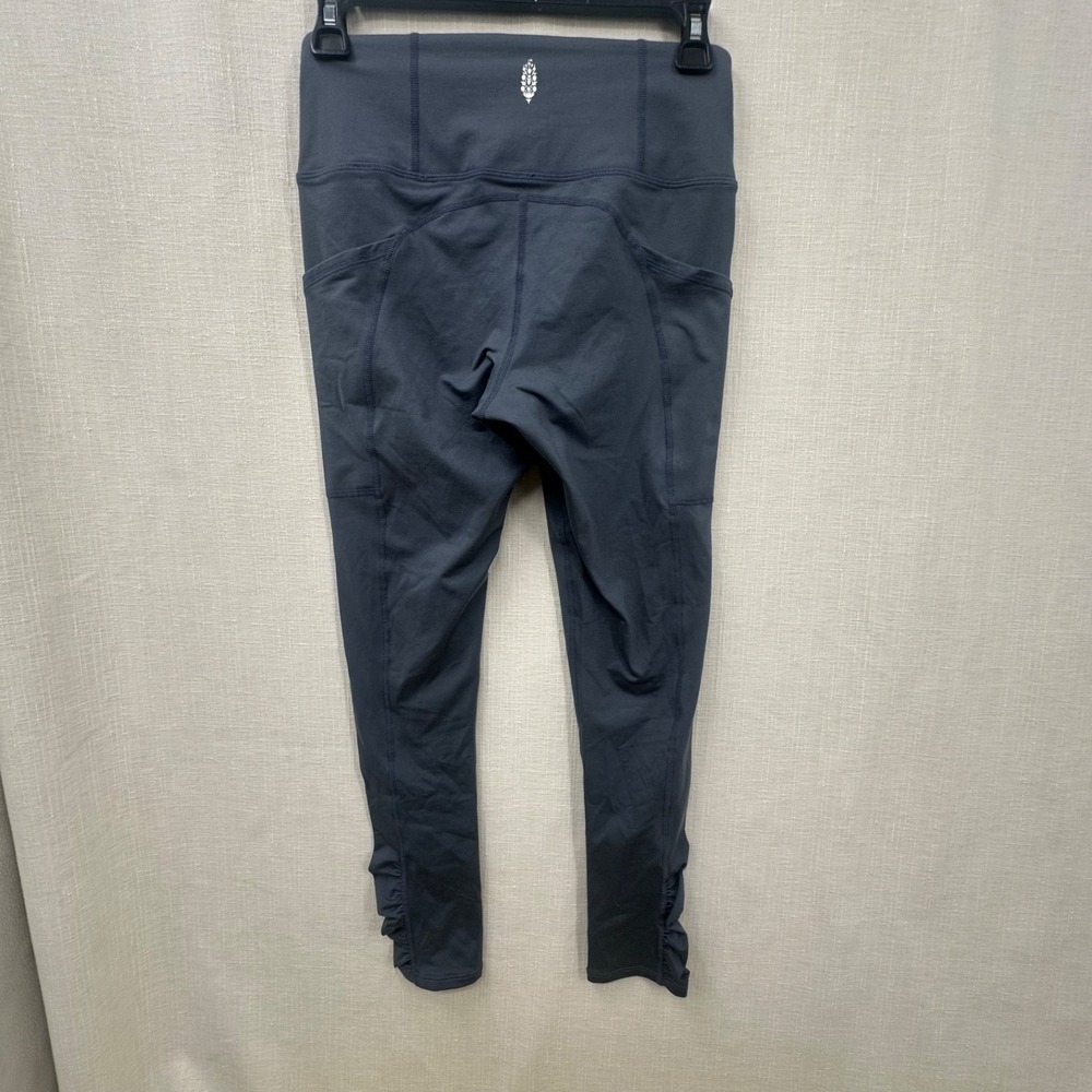 FP Movement Free People Ruffle Me Up High Rise Leggings Blue Small Ruched - Picture 8 of 13